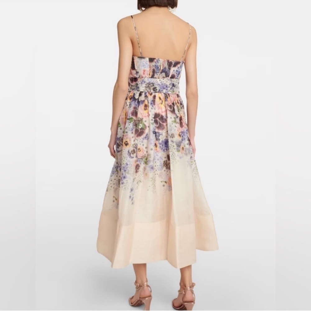 Zimmermann Floral Midi Dress - Purple and Cream - Picture 3 of 8
